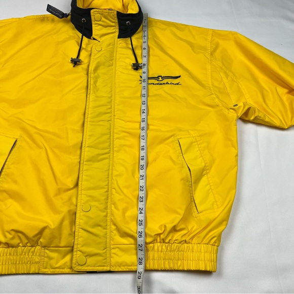 Vtg Ford Thunderbird Mens Hooded Windbreaker Jacket XL Y2K Yellow Full Zip B9 - Picture 12 of 12